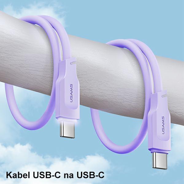 Usams Kabel Usb-C Na Usb-C 100W 1,2Mport Display Fast Charging Lithe Series Biały/White Sj567Usb02 (Us-Sj567)