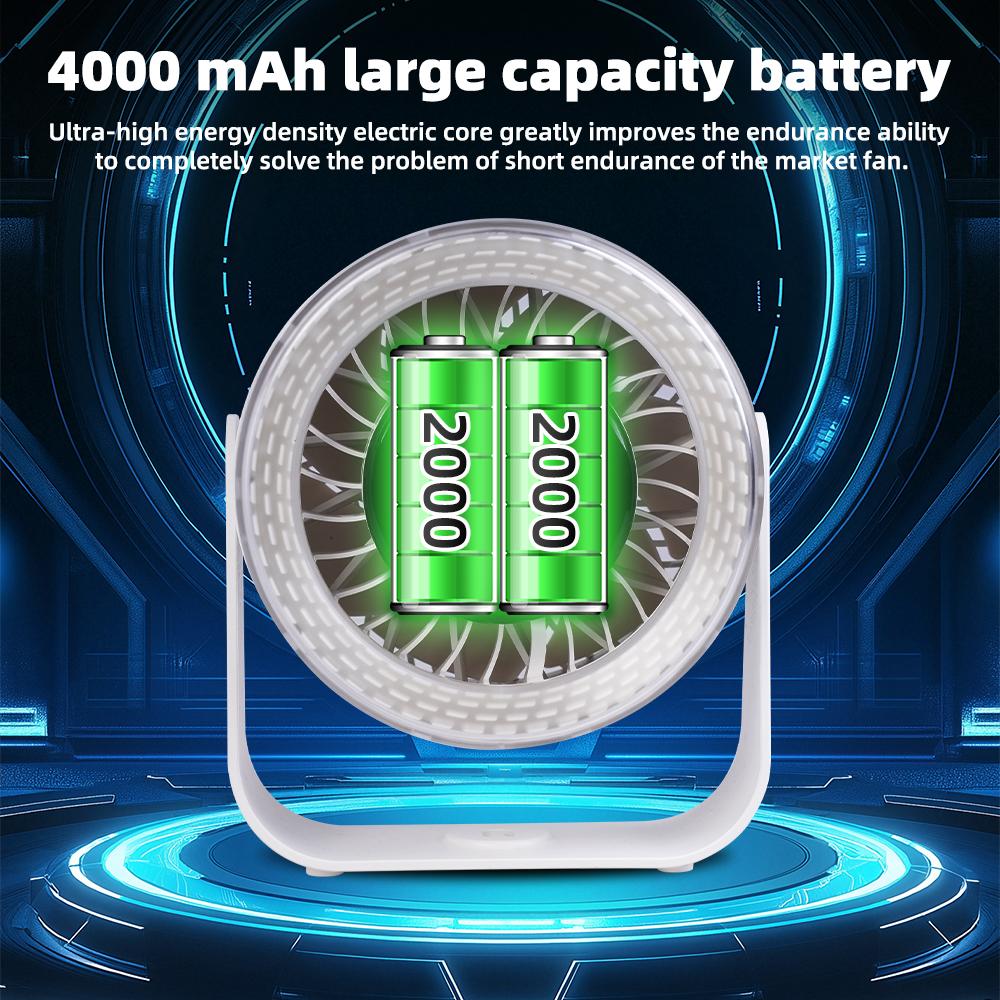 Newest 100-Speed Touch Control Desk Fan with LED Light, Ultra-Quiet USB Personal Fan, Portable Cooling Fan for Office/Home/Dorm