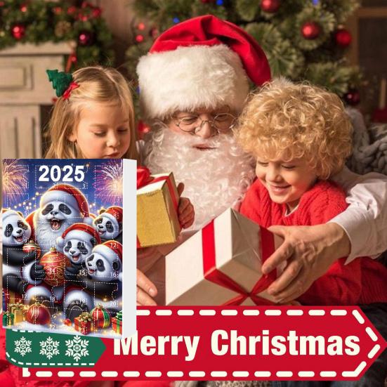 Адвент-календарь «Панда» на 2025 год с 24 украшениями в виде панд, детский праздничный обратный отсчет