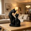 Фигурка Черного Кота 3D Печать Статуэтка Мамы и Котенка Милая Скульптура Животного для Настенной Полки Настольного Декора Подарки для Любителей Кошек