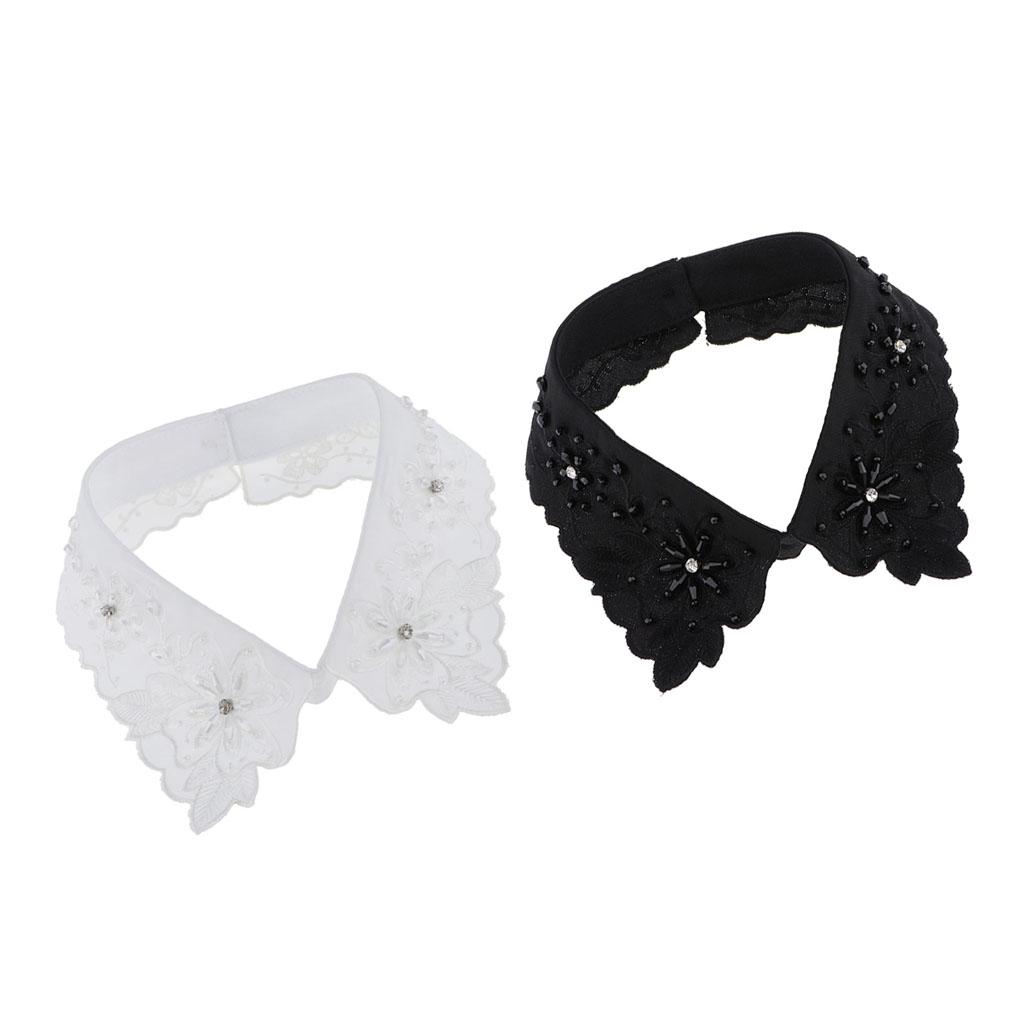 Женский съемный фальшивый воротник-ожерелье со стразами, аксессуары для рубашки, легкий кристальный цветок для украшения одежды