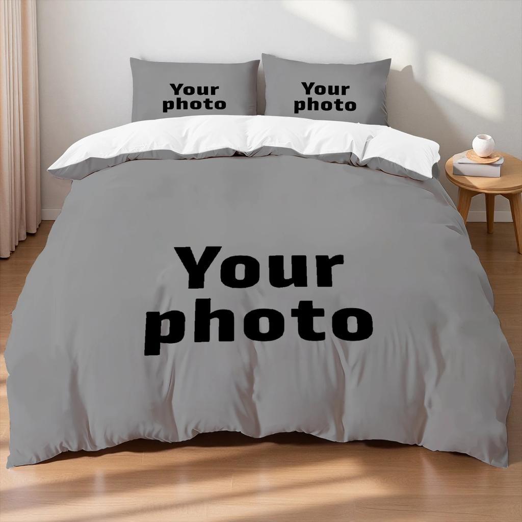 Custom Photo Bedding Set 3D Printed Duvet Cover Set Upload Your Photo Logo Soft Single Double Queen Size Bed Set For Home Decor