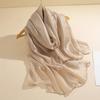 Fluffy Gauze Long Scarf Hijab Solid Color Simple Elegant Shawl Women Turban Windproof Head Wrap Travel Beach Towel