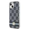 Dkny Iml Checkered Mono Pattern & Printed Stripes Magsafe Case For Iphone 15/14/13 - Black
