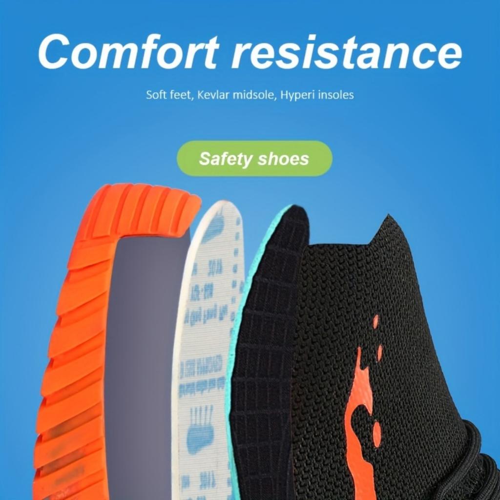 Мужская и женская модная защитная рабочая обувь, противоударный, удобный, дышащий тканевый верх, повседневная защита носка из стали на все времена года
