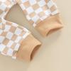 Toddlers Casual Long Pants 6M 12M 18M 24M 3Y Fashion Checkerboard Printed Tie-up Mid-waist Trousers with Pockets