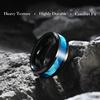 Fashion 8mm Men Black Stainless Steel Rings High Polished Blue Abalone Shell for Men Wedding Party Jewelry Anniversary Gifts