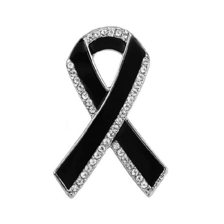 Изысканная брошь в форме ленты Классический черный значок на лацкан для деловой одежды и особых случаев