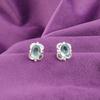 Natural Sky Blue Topaz 925 Sterling Silver Daughter Gift Stud Push Back Earrings EE-149-17