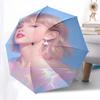 Taylor Swift Themed Automatic Opening and Closing Umbrella, Compact Travel Umbrella, Lightweight and Portable, Suitable for Beach Commuting