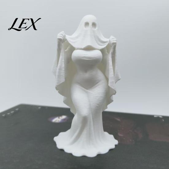 Moisture-proof Spooky Ornament 3D Printed Halloween Ghost Bride Statue Ornament, Female Figure Sculpture with Anti-fall Decor Stable Base, Decorative