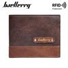 RFID Theft Protect Card Holder Vintage Design Short Tri-fold Wallets for Men Fashion Cash Money Bags