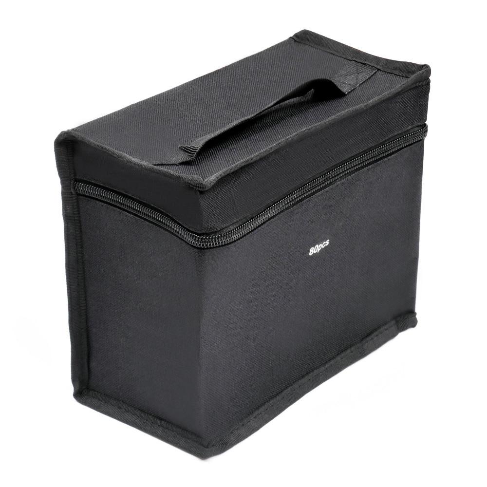 Черные складные художественные маркеры большой емкости, многофункциональный холст, пенал на молнии, сумка для хранения ручек для 30/60/80 шт., маркеры, ручки