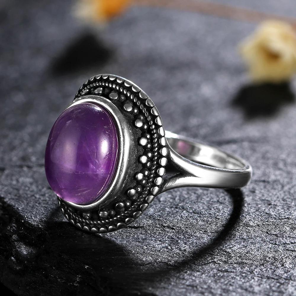 CopperRings Кольца с натуральным аметистом для женщин Свадебные кольца Подарок на годовщину Изящные ювелирные изделия