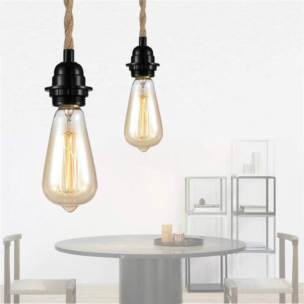 Hemp Rope Line Restaurant Lighting Fixture Lamp Adapter Pendant Lamp Lamp Bases Ceiling Light