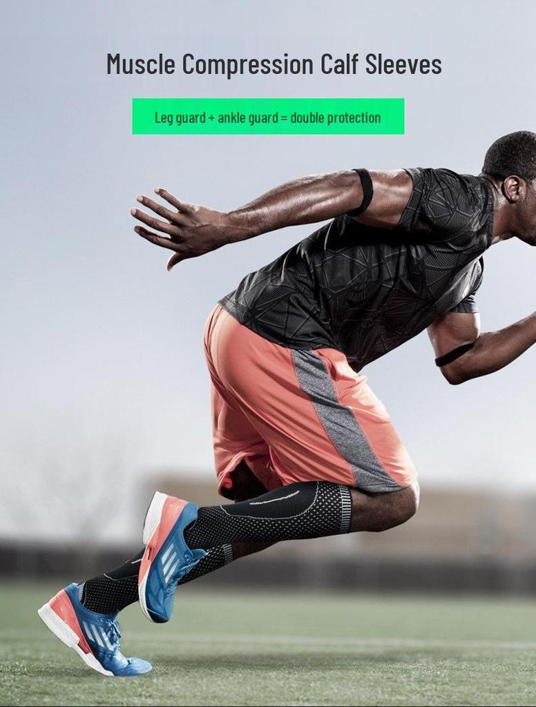 HT020 Breathable Compression Calf Sleeves: Extra Long Support for Basketball, Football, and Hiking