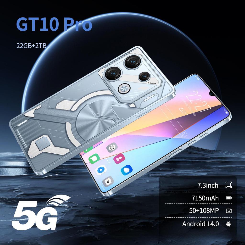 Смартфон GT10 Pro - Две SIM-карты, Двойной режим ожидания, 22 ГБ ОЗУ, 2 ТБ Памяти, Android, Глобальная версия