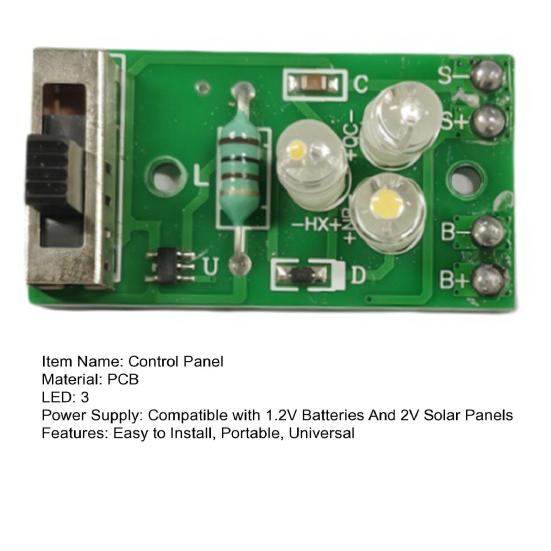 1.2V Панель управления солнечным светом PCBA Печатная плата DIY Уличный Сад Газон Ландшафт Стена Столб Уличный Солнечный Фонарь Модуль платы управления