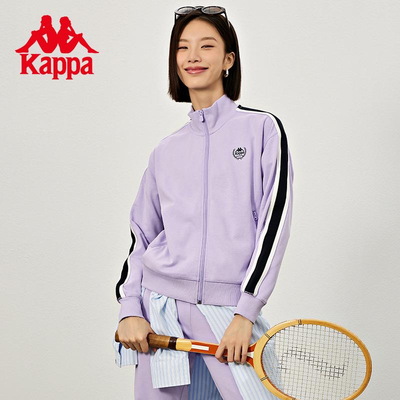 Kappa Back to Back Spring and Autumn New Sportswear Women's Stand up Collar Hoodie Top Jacket Trendy