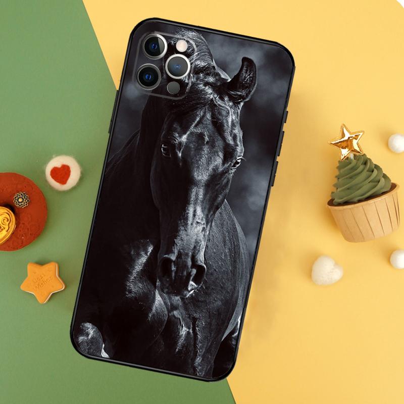 Красивый черный конь Чехол для телефона для iPhone 17 16 14 13 12 11 15 Pro Max 12 13 Mini 16E 17 Air Ударопрочный чехол