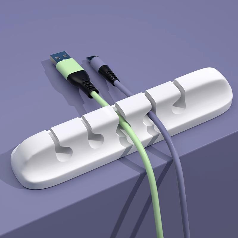 Силиконовый органайзер для USB-кабелей, намотка для зарядного кабеля USB, настольные зажимы для организации, держатель для кабелей для мыши, наушников, аксессуаров