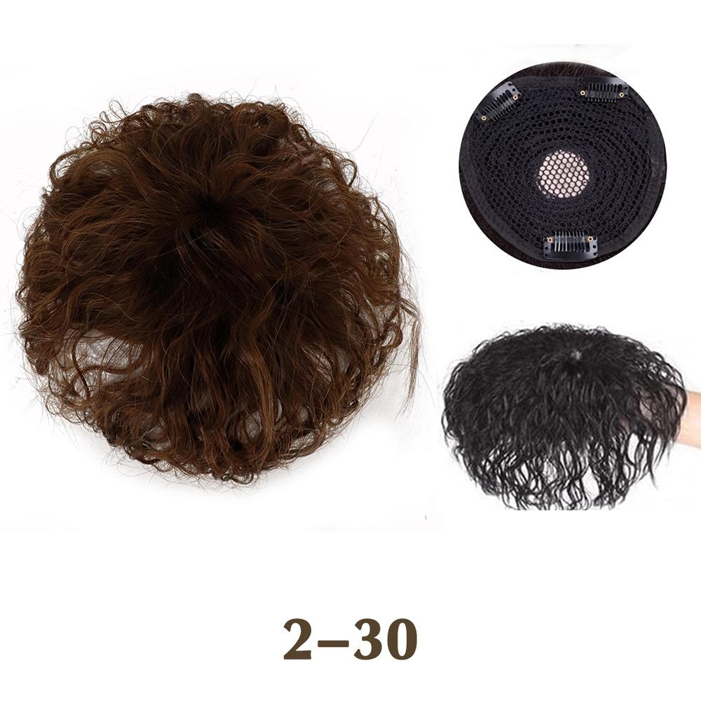 XINRAN Synthetic Short Curly Clip In Bangs Natural Hairpiece For Women Hair Pieces Bangs Toppers For Hair Loss