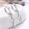 1 Pair Women Earrings Solid Color Star Shape Hip-hop Sturdy Lady Drop
