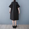 Короткие рукава больших размеров винтажные новые платья для женщин повседневное свободное летнее платье миди