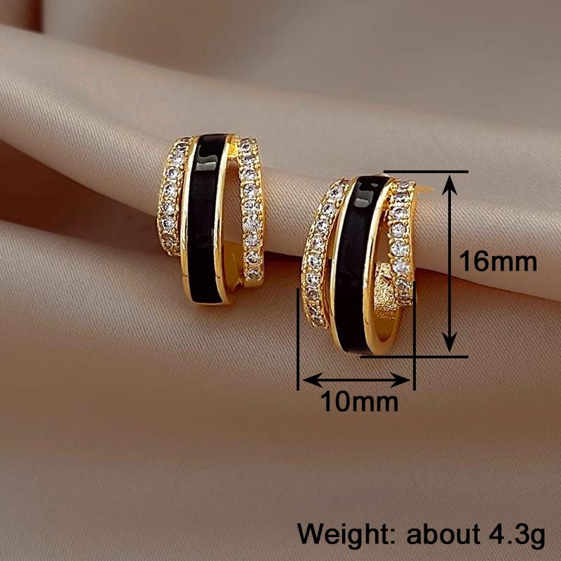 CAOSHI Elegant Daily Wearable Stud Earrings for Women Temperament Gold Color Engagement Jewelry Personalized Female Accessories