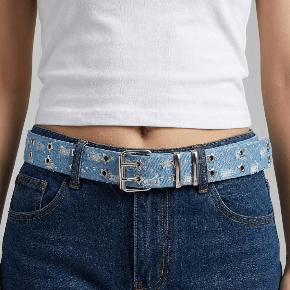 Cloth Star Hole Sequin Belt Double Grommet Hole Trouser Decor Decoration Female/Girls