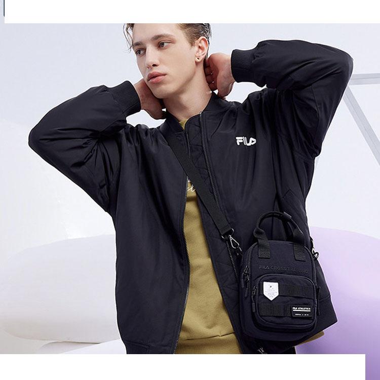 Fila Letter Print Sports Casual Long Sleeve Cotton Jacket Winter Men Jacket Black F51M249999F-BK