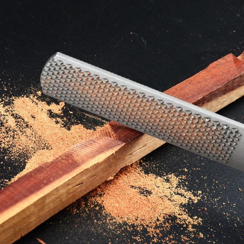 4-Way Wood Rasp File 2pcs Steel Hand File Durable Wood Rasp Set Half Round Flat and Needle Files Easy To Use for Metal Wood
