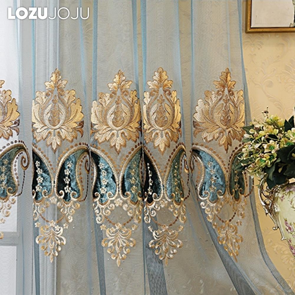 1 шт. LOZUJOJU 10-20% затемнение Европейская высококлассная вышитая полупрозрачная штора для гостиной, спальни, домашнего декора