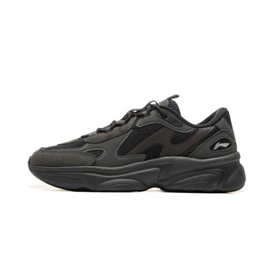 Li Ning Nai Ye 2.0 V2 Удобные универсальные толстые подошвы, увеличивающие рост, нескользящие, износостойкие, низкие повседневные туфли, женские кроссовки, черные AGCU376-1
