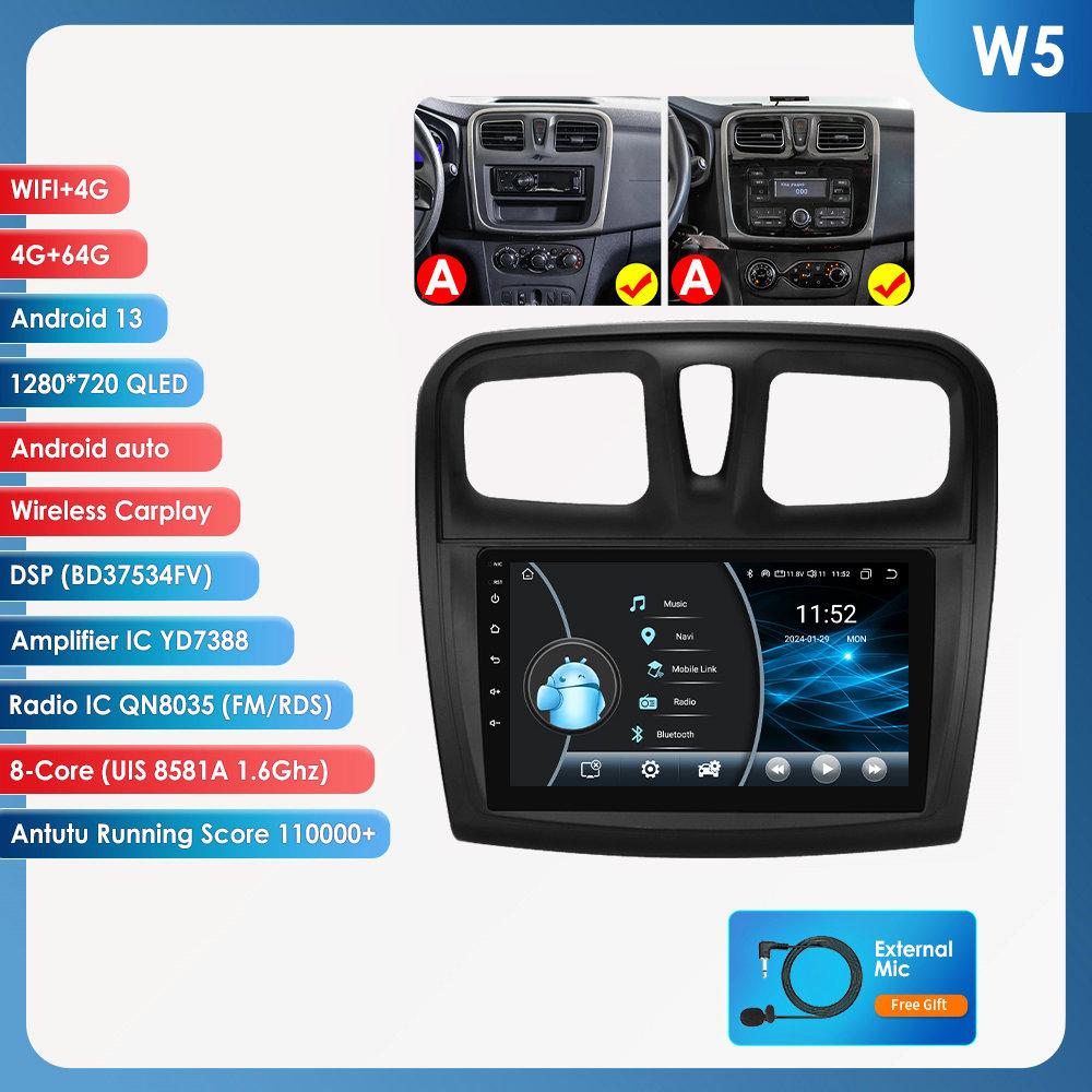 Hizpo Carplay 4G Android 13 автомобильное радио для Renault Logan 2 2014 - 2019 Sandero 2 мультимедийный видеоплеер GPS 2din Автомагнитола 7862 интеллектуальный экран
