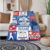 Blue Barball Customize Your Name Blanket Used For Chair Office Sofa Bed Camping Soft And Warm Giving Friends And Relatives Birthday Gifts Graduation