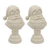 1/2Pcs White Santa Claus Head Statue Resin Figurine Christmas Tabletop Decoration Tabletop Bookshelf Home Decor Ornament