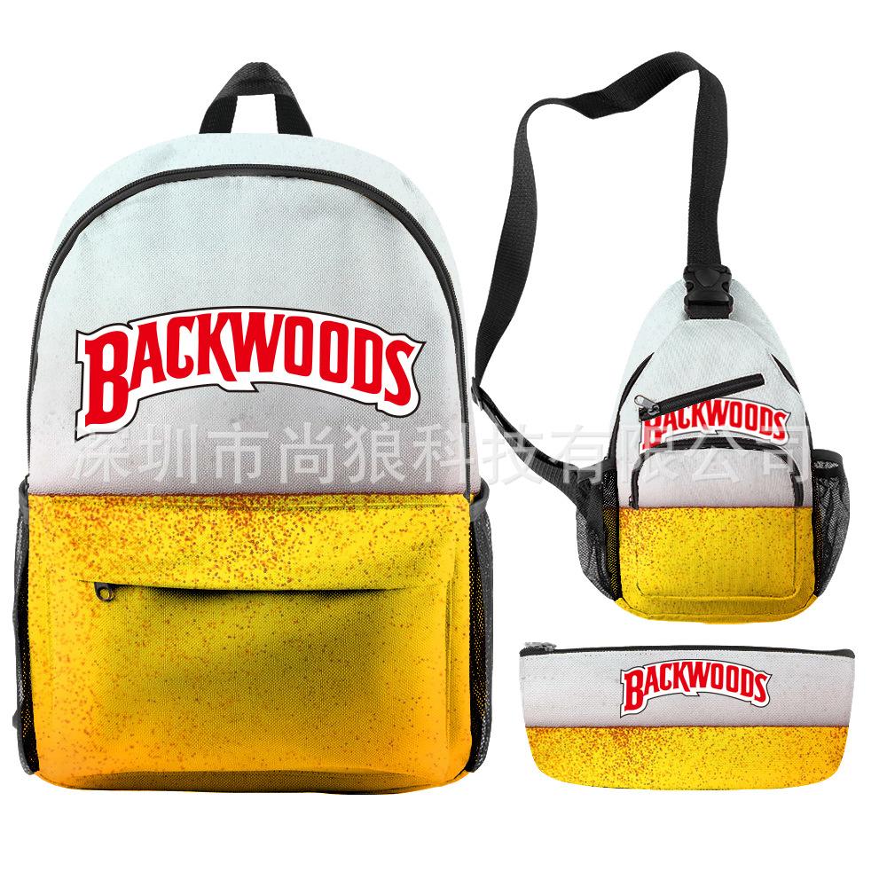 Backwoods Large Capacity Junior High School Student School Bag Lightweight Simple Travel Bag Polyester Backpack