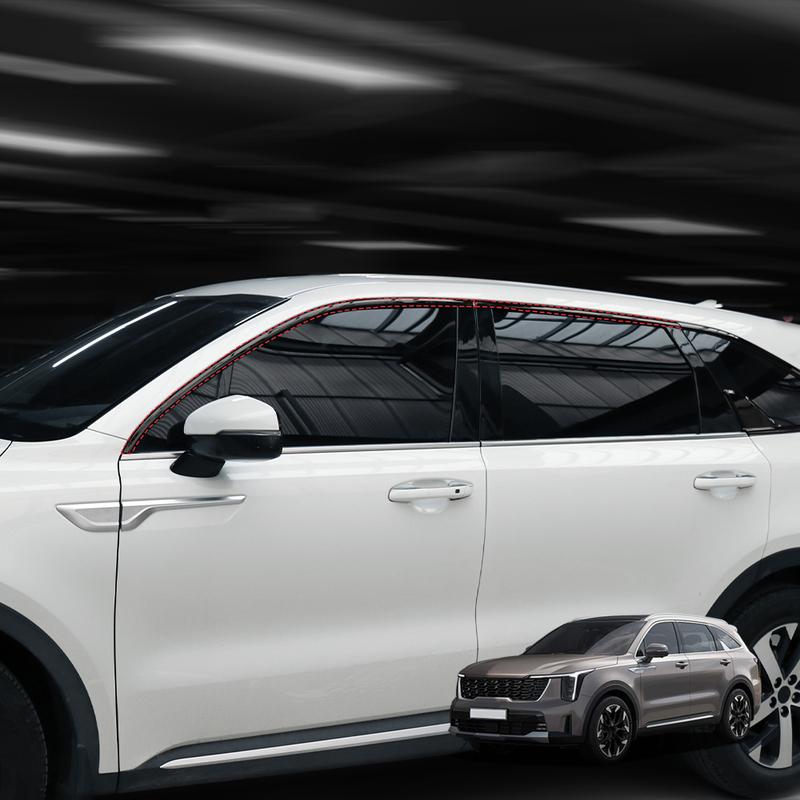 Для Kia Sorento MQ4 2021-2026 10 шт. ABS Декоративная полоска на окно автомобиля Кнопка Накладка на боковую панель Отделка Декоративная полоска на окно стойки D