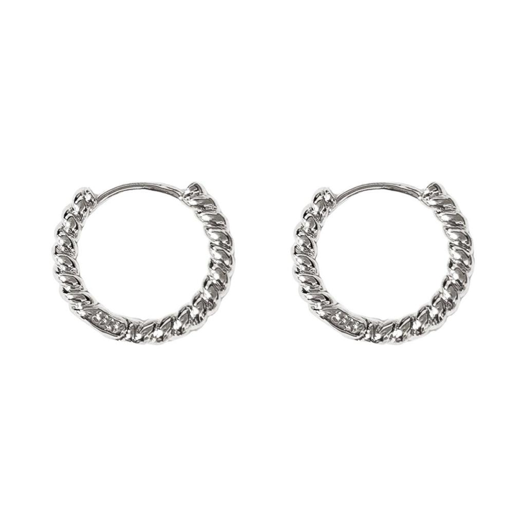 Маленькие плетеные серьги-кольца с закруткой: Ретро Европейская и Американская Высокая Мода