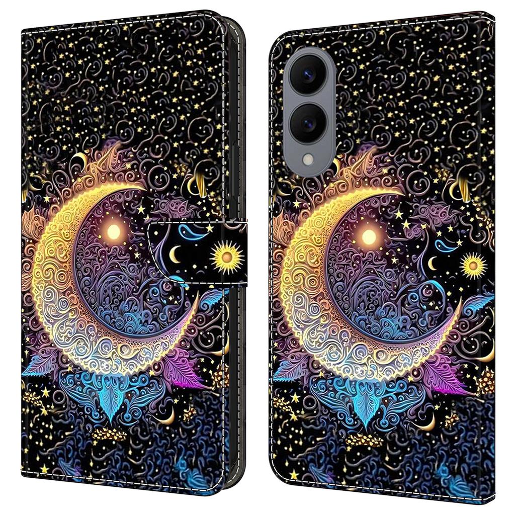 Для Samsung Galaxy S25 Edge Чехол-кошелек с подставкой с печатным рисунком из ПУ кожи откидной чехол для телефона