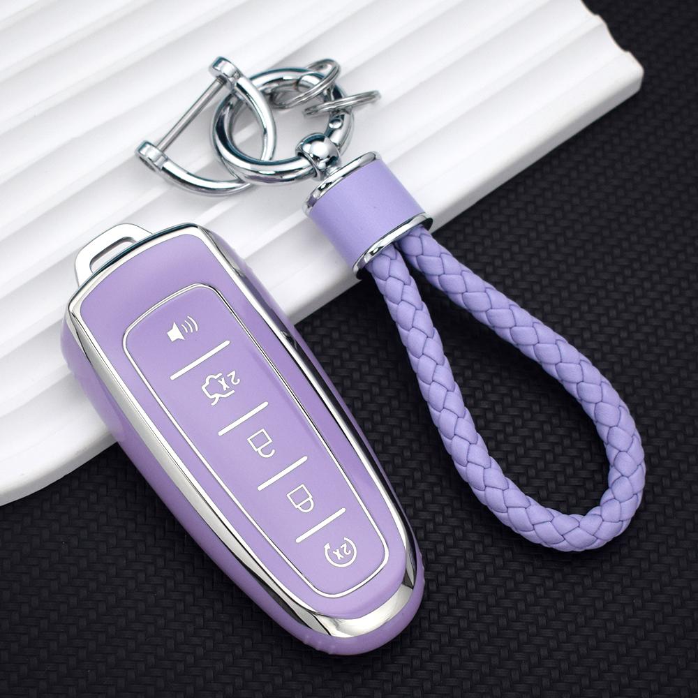 Чехол для автомобильного ключа с дистанционным управлением из ТПУ, чехол-держатель для брелока для Ford Focus Edge Explorer Expedition C-Max Escape Flex, брелок