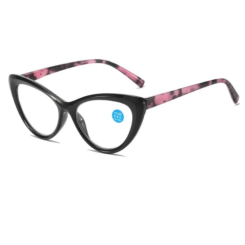 Очки для чтения «кошачий глаз», блокирующие синий свет, очки для дальнозоркости для мужчин и женщин, сверхлегкие линзы HD, очки для дальнего зрения, диоптрия +1,0