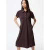 Платье-поло из крепового джерси с коротким рукавом 