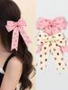 Pink Love Bow Ribbon Hair Clip, Sweet Girl, Fresh and Cute, Hair Clip At the Back of the Head, Princess Hair Accessory