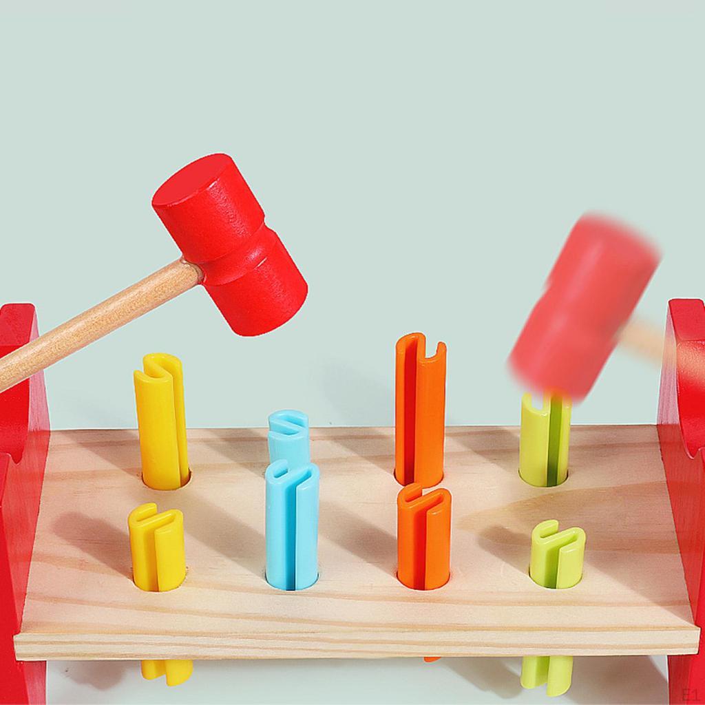 Деревянная игрушка-скамья для раннего обучения с молотком, образовательная для вечеринки