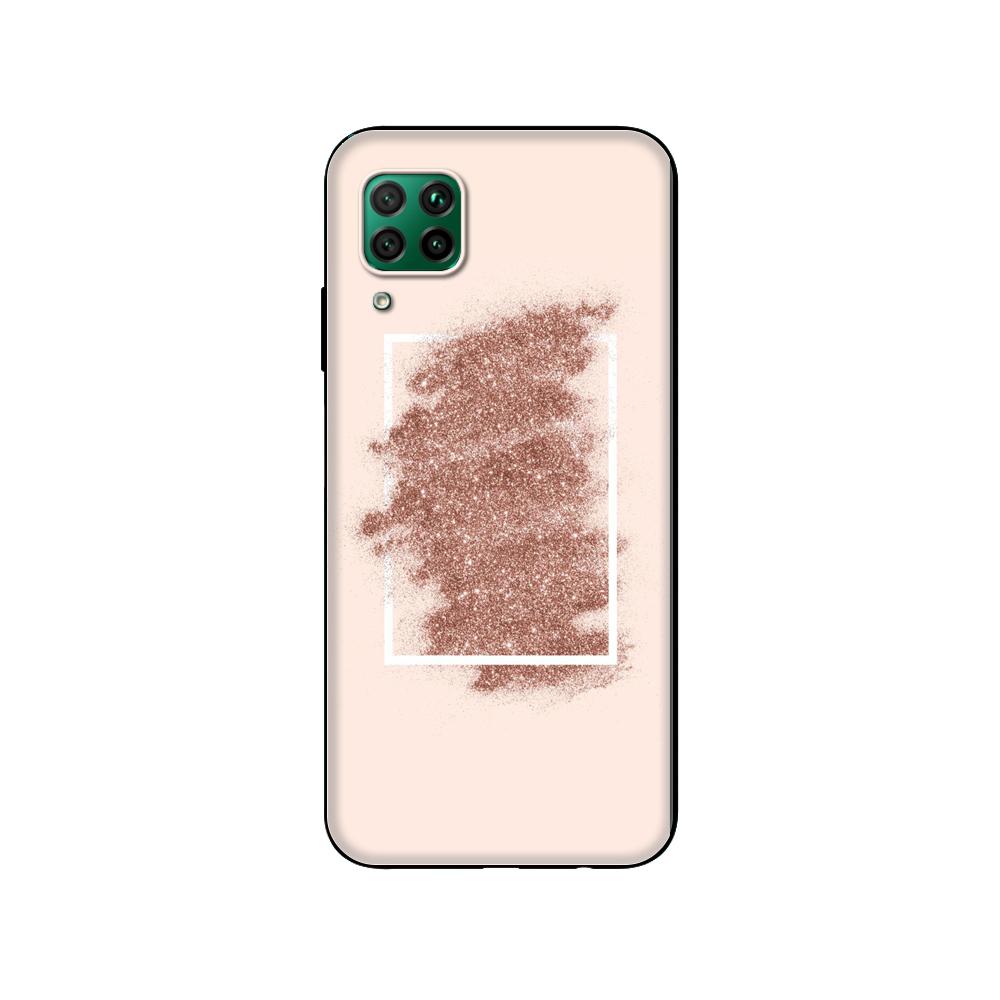 Черный чехол из ТПУ для Huawei P30 Lite P30 Pro P40 чехол для Huawei P40 LITE EP Smart 2020 чехол Gold Rose Glitter Pink Love Herat