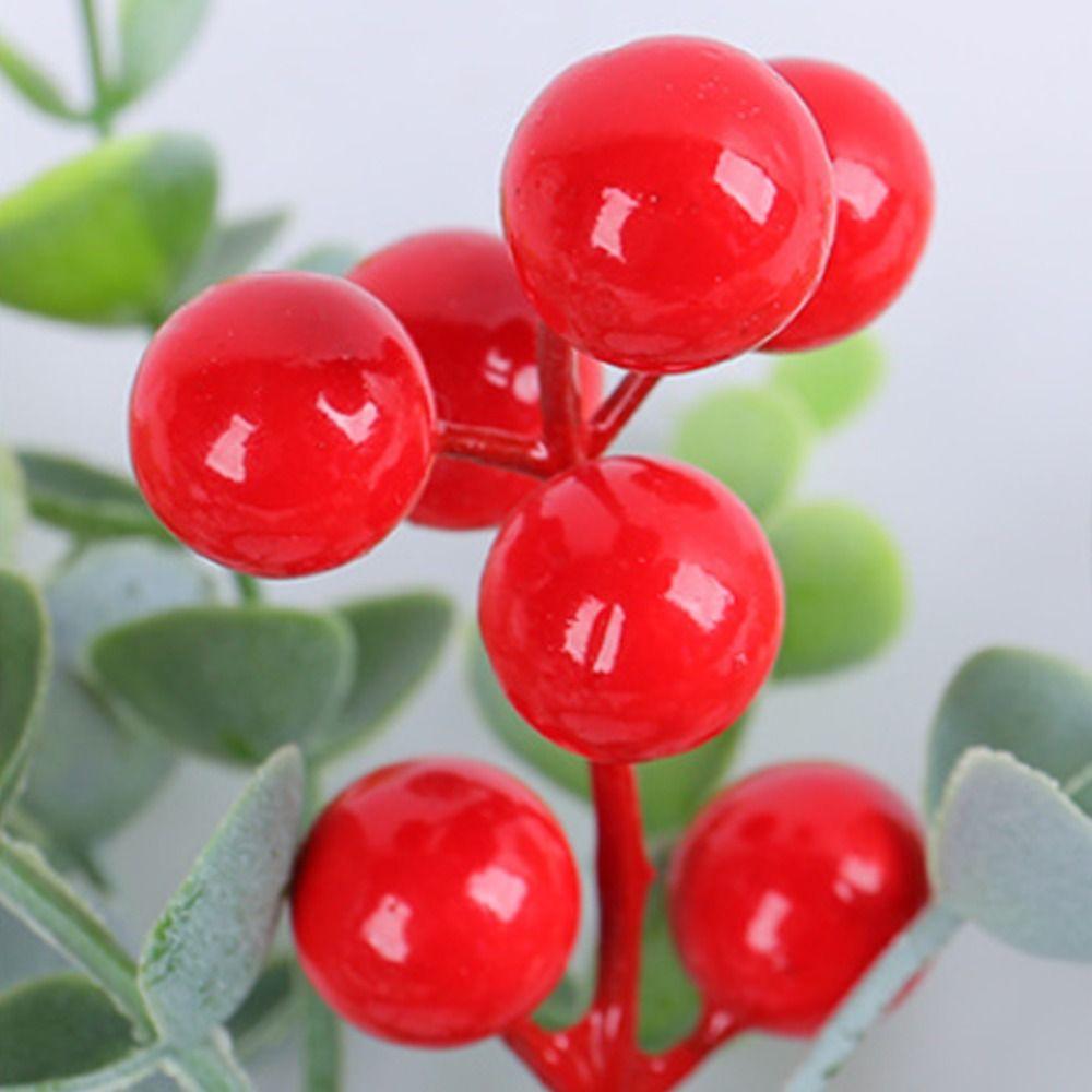 25cm Candle Holder Wreath Red Fruit Eucalyptus Leaves Wreath Candlestick Wreath Christmas
