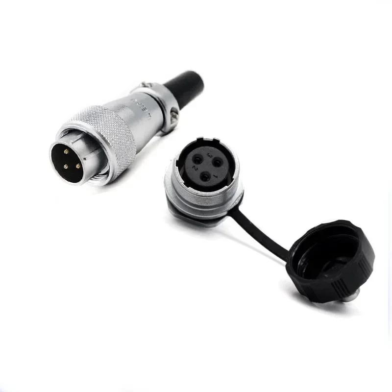 WEIPU WS16 TQ+ZM LED Light M16 Electrical Avaition Connector 2 3 4 5 7 9 10 Pin Adapter Male Plug Female Socket Rear Nut Seat