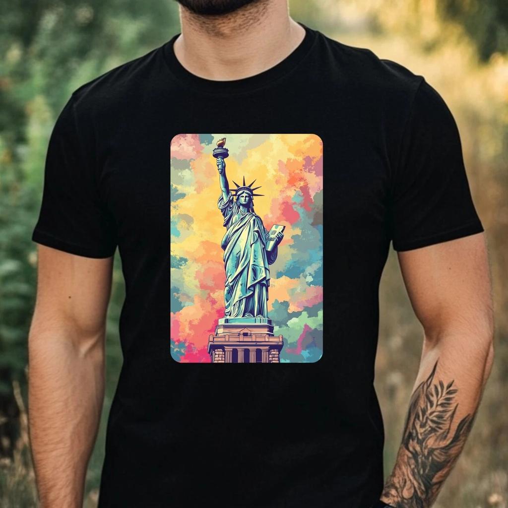 T-Shirt Herren Freiheitsstatue Motiv Baumwolle Größe XS bis 5XL